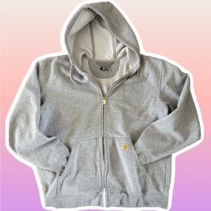 Carhartt Light Gray Zip-Up Hoodie